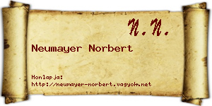 Neumayer Norbert névjegykártya